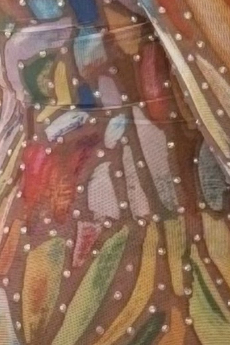 RHINESTONE MESH DRESS