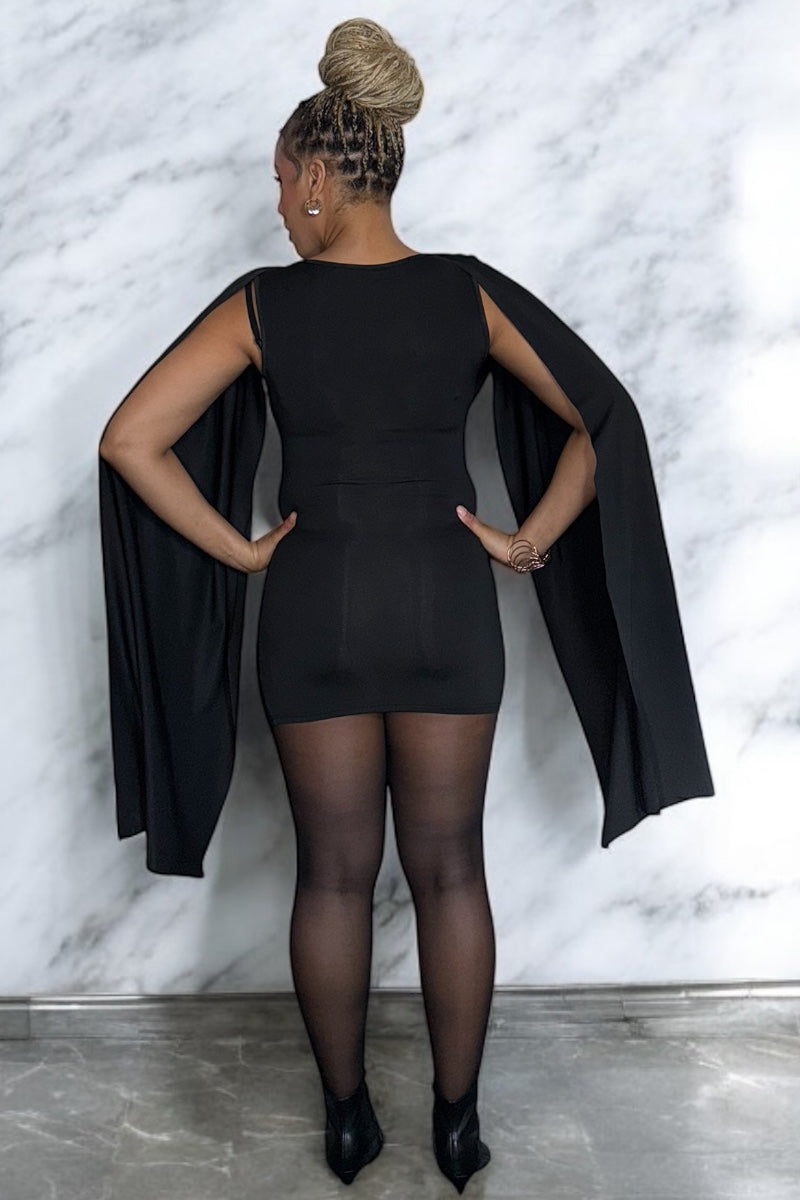 Lizzo Cape Dress BLACK