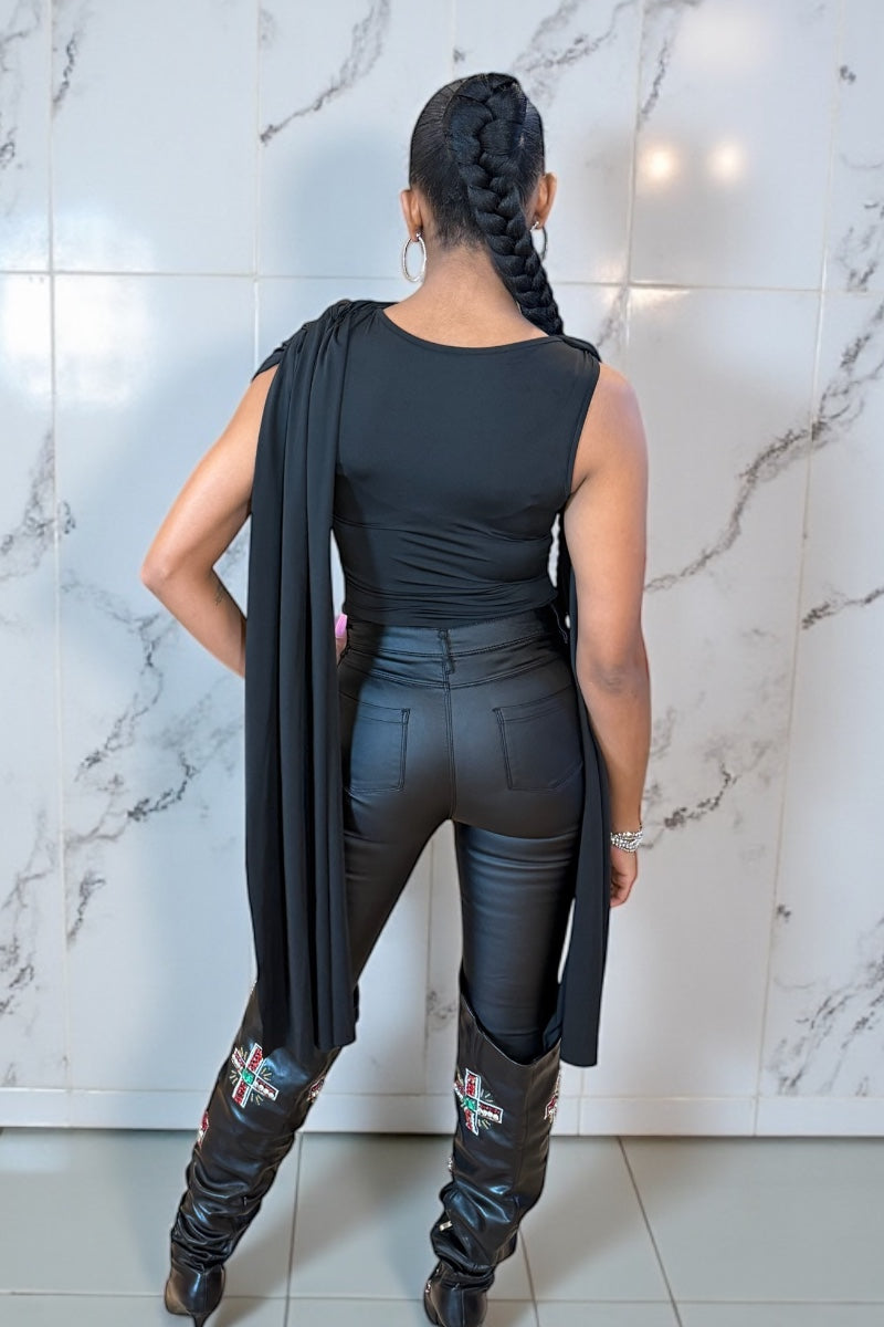 Onyx Cape Bodysuit