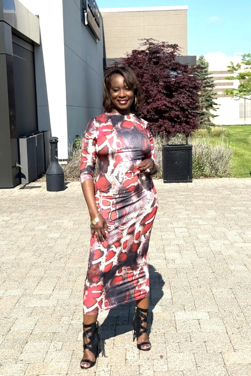Tish Snake Print Bodycon Dress