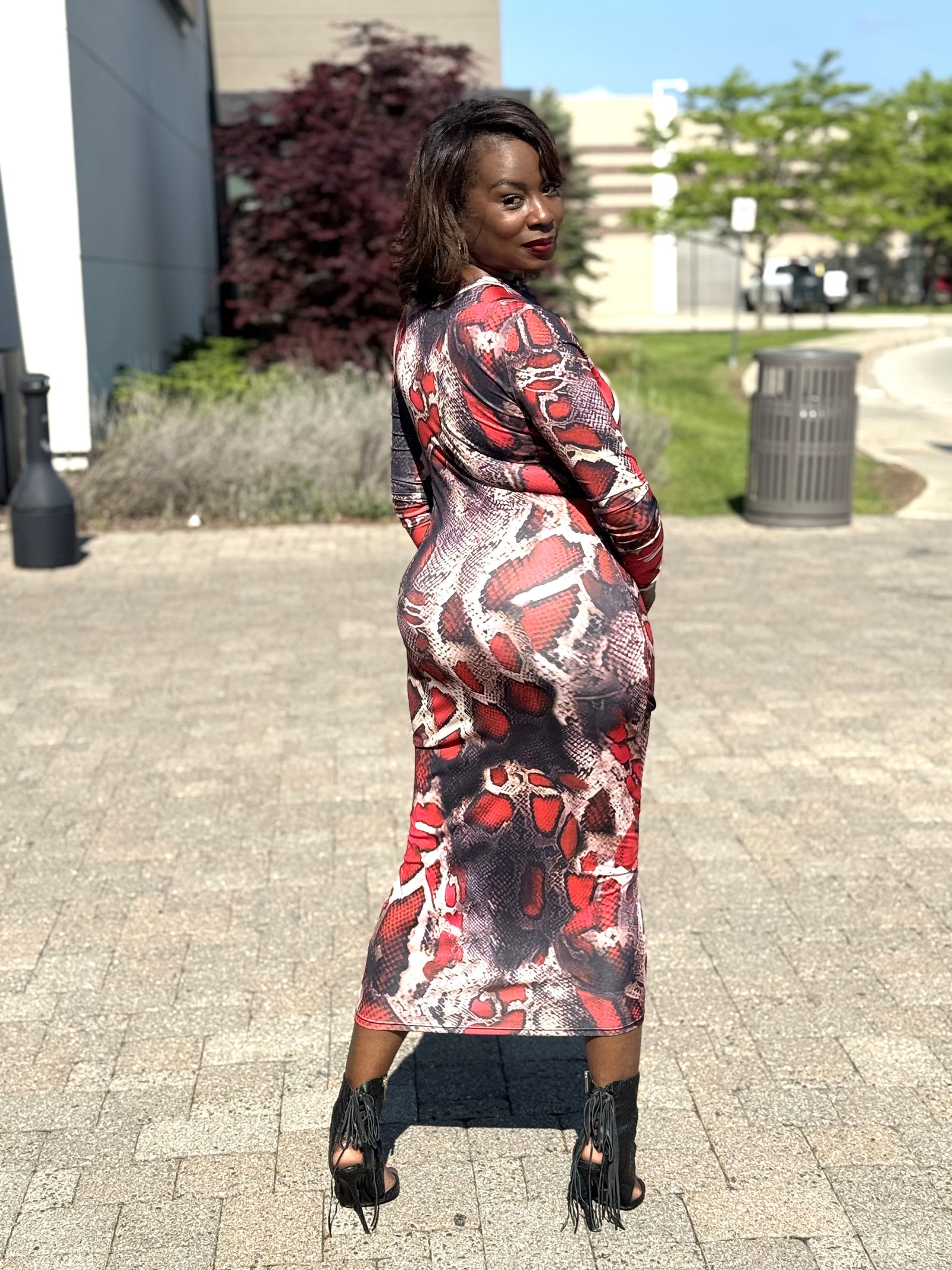 Tish Snake Print Bodycon Dress