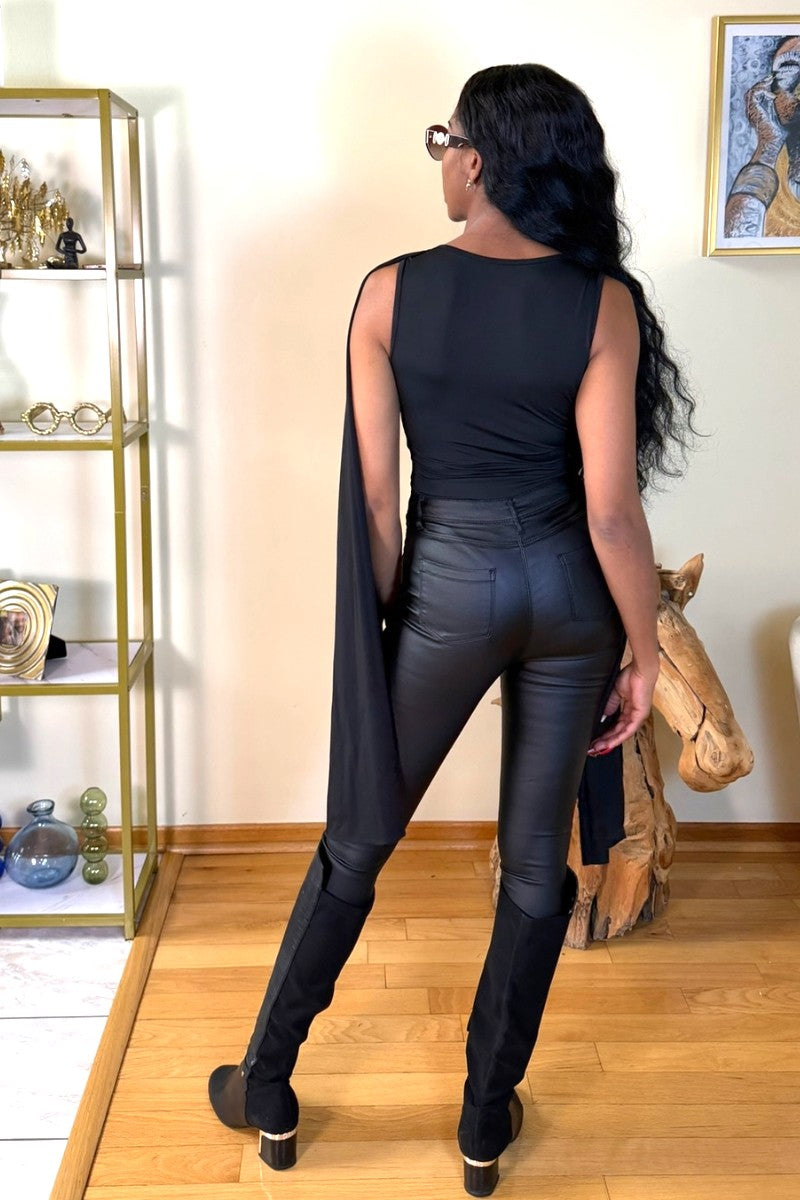 Onyx Cape Bodysuit
