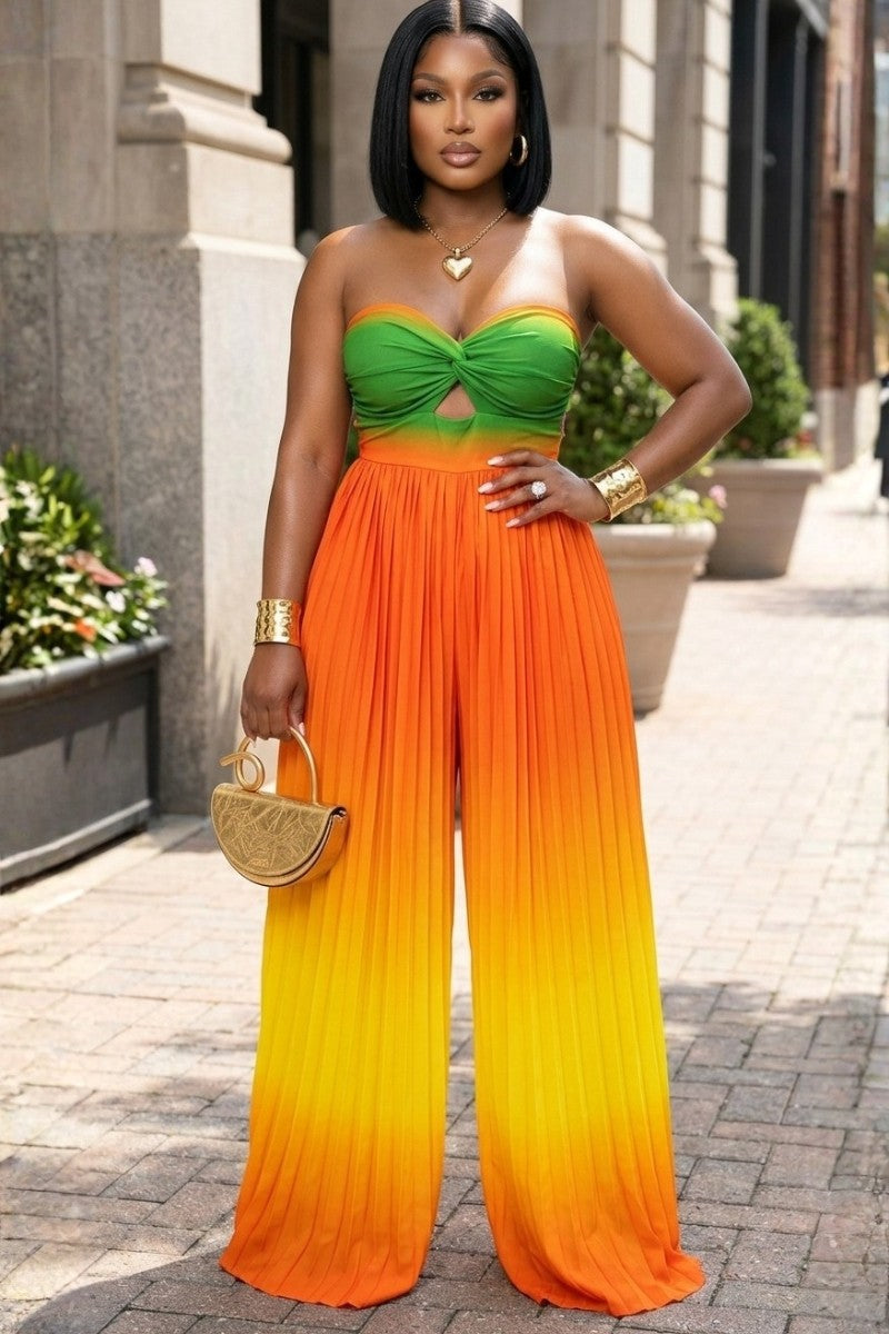 ANIA  GREEN AND ORANGE JUMPSUIT