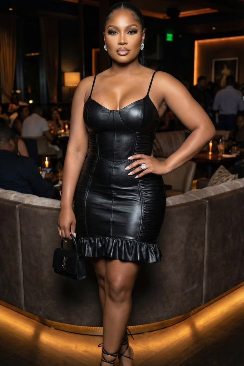 Smile Faux Leather Dress