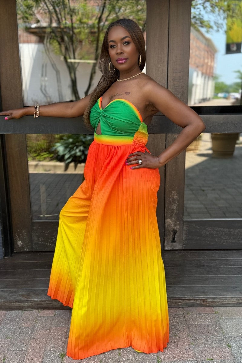 ANIA  GREEN AND ORANGE JUMPSUIT