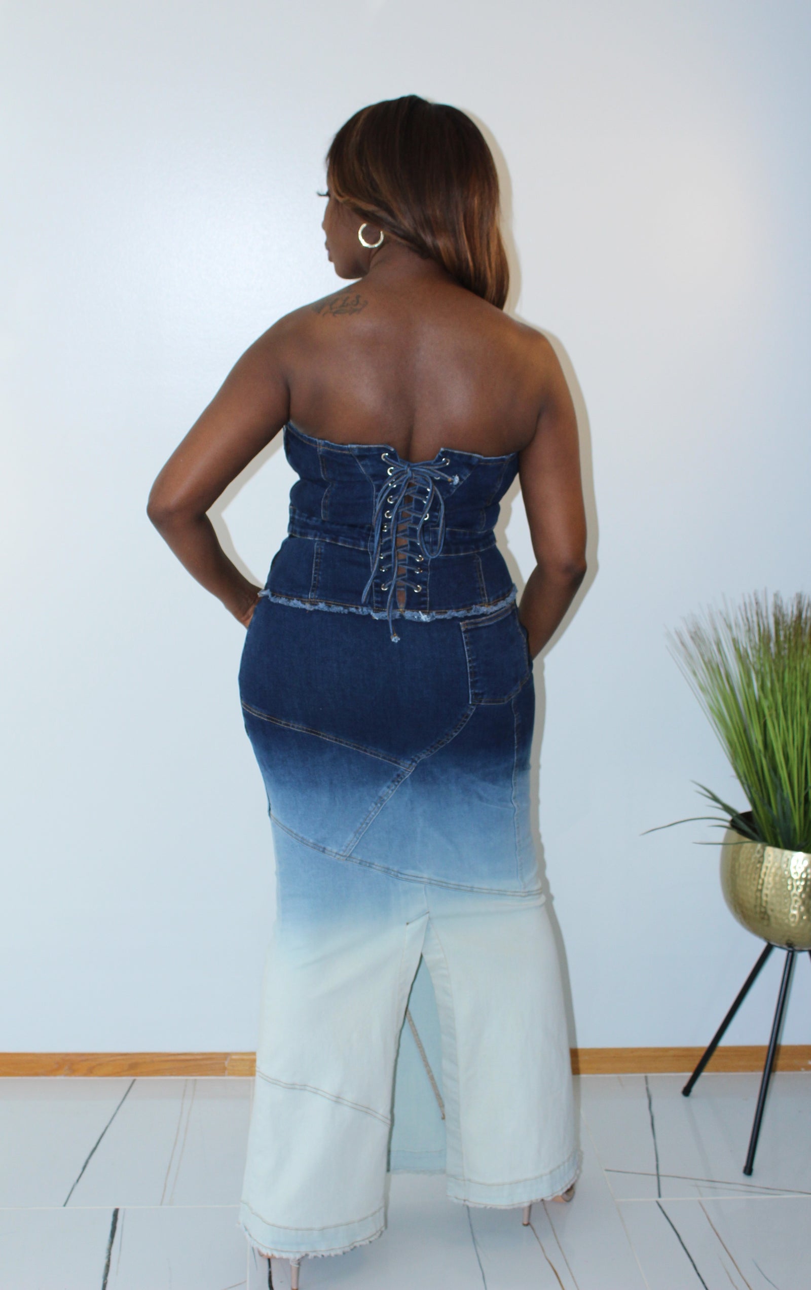 Ombre Denim Dress