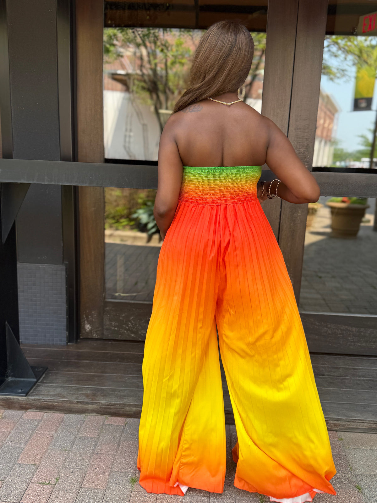 ANIA  GREEN AND ORANGE JUMPSUIT