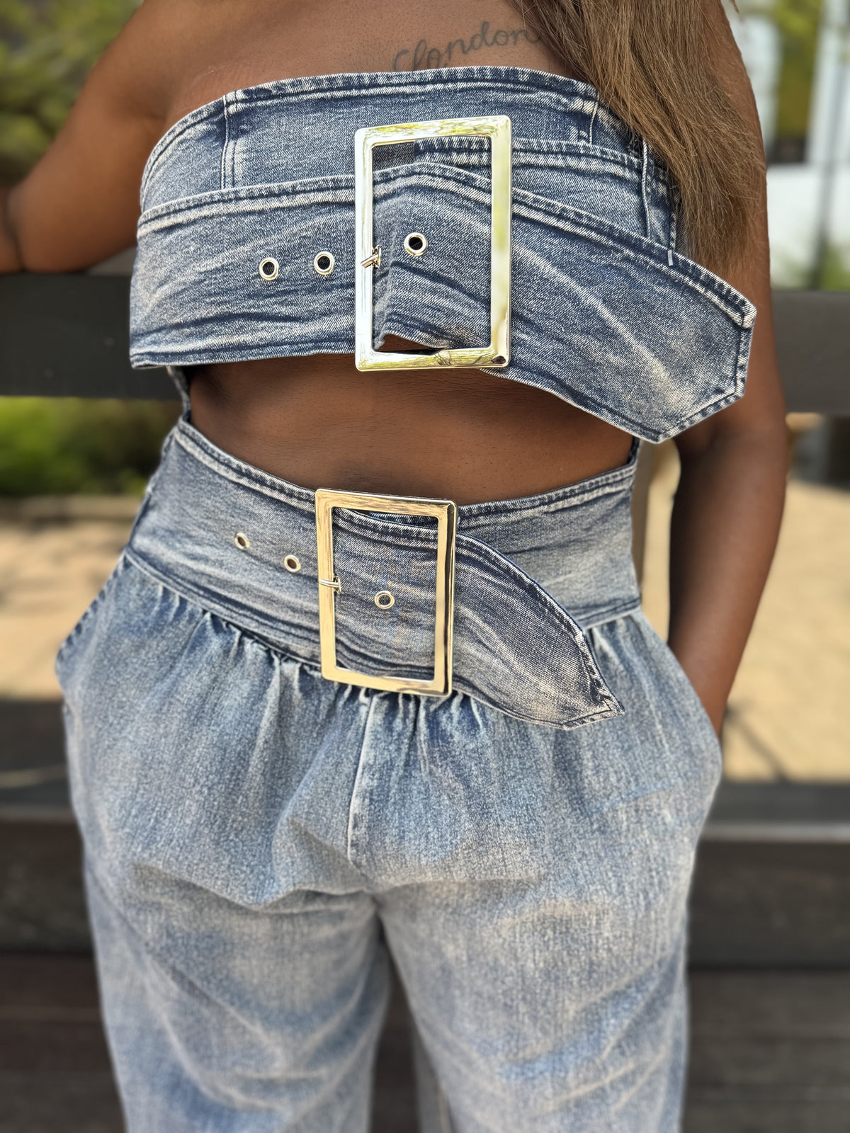 BUCKLES AND BANDS JUMPSUIT