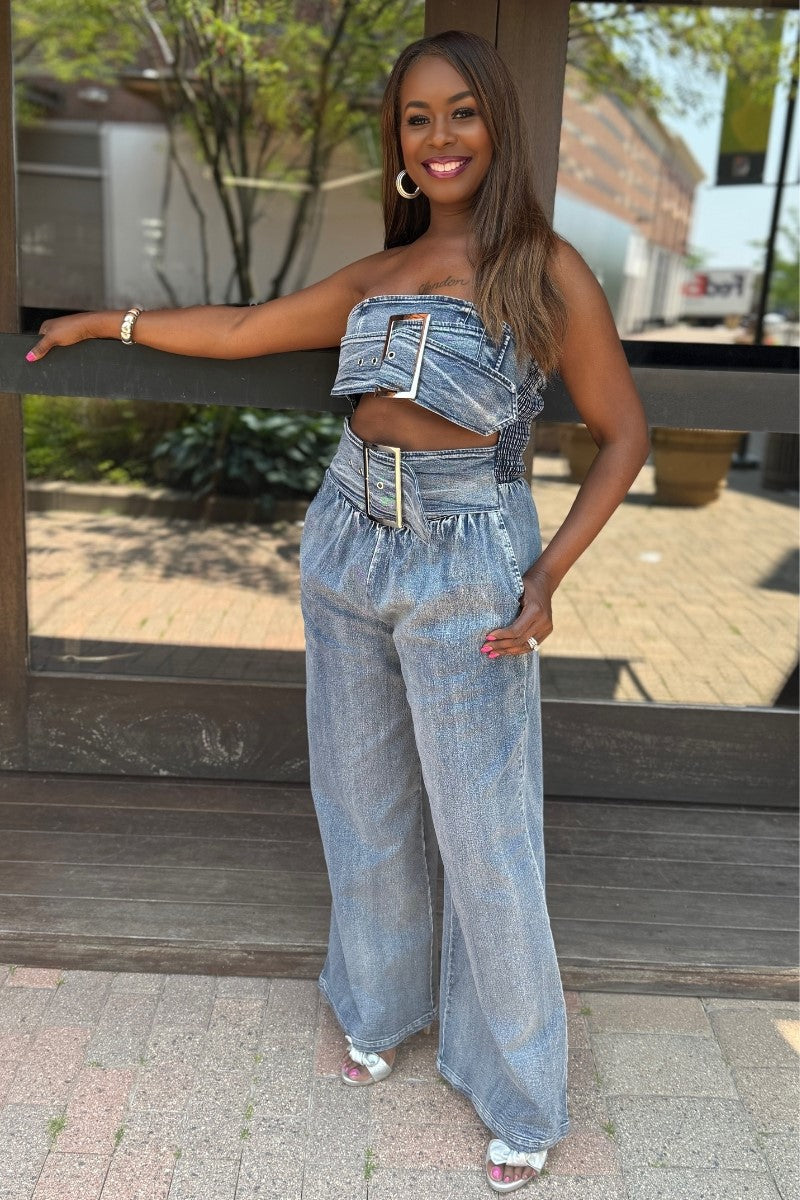 BUCKLES AND BANDS JUMPSUIT