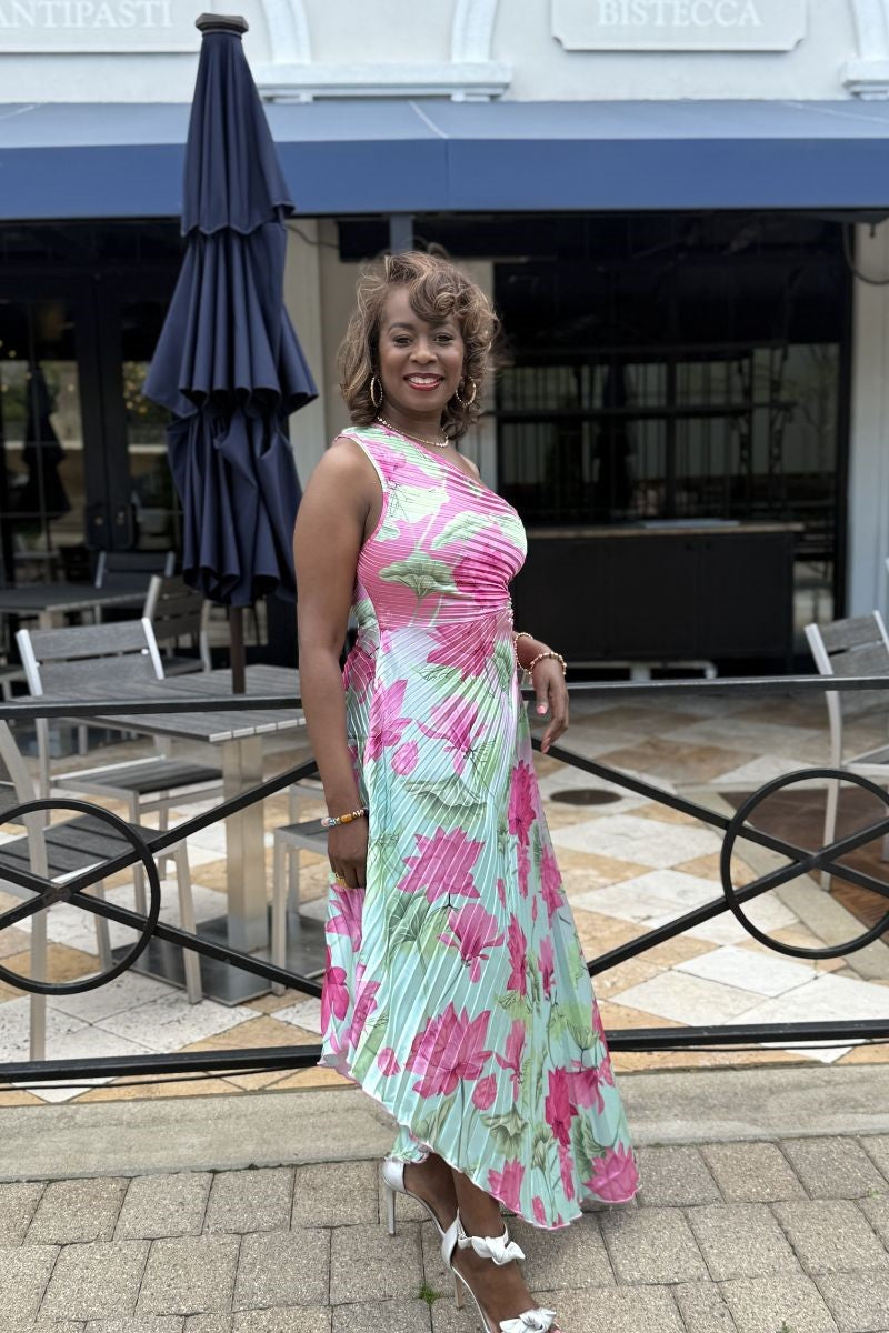 Maya G Floral Side Cutout Dress