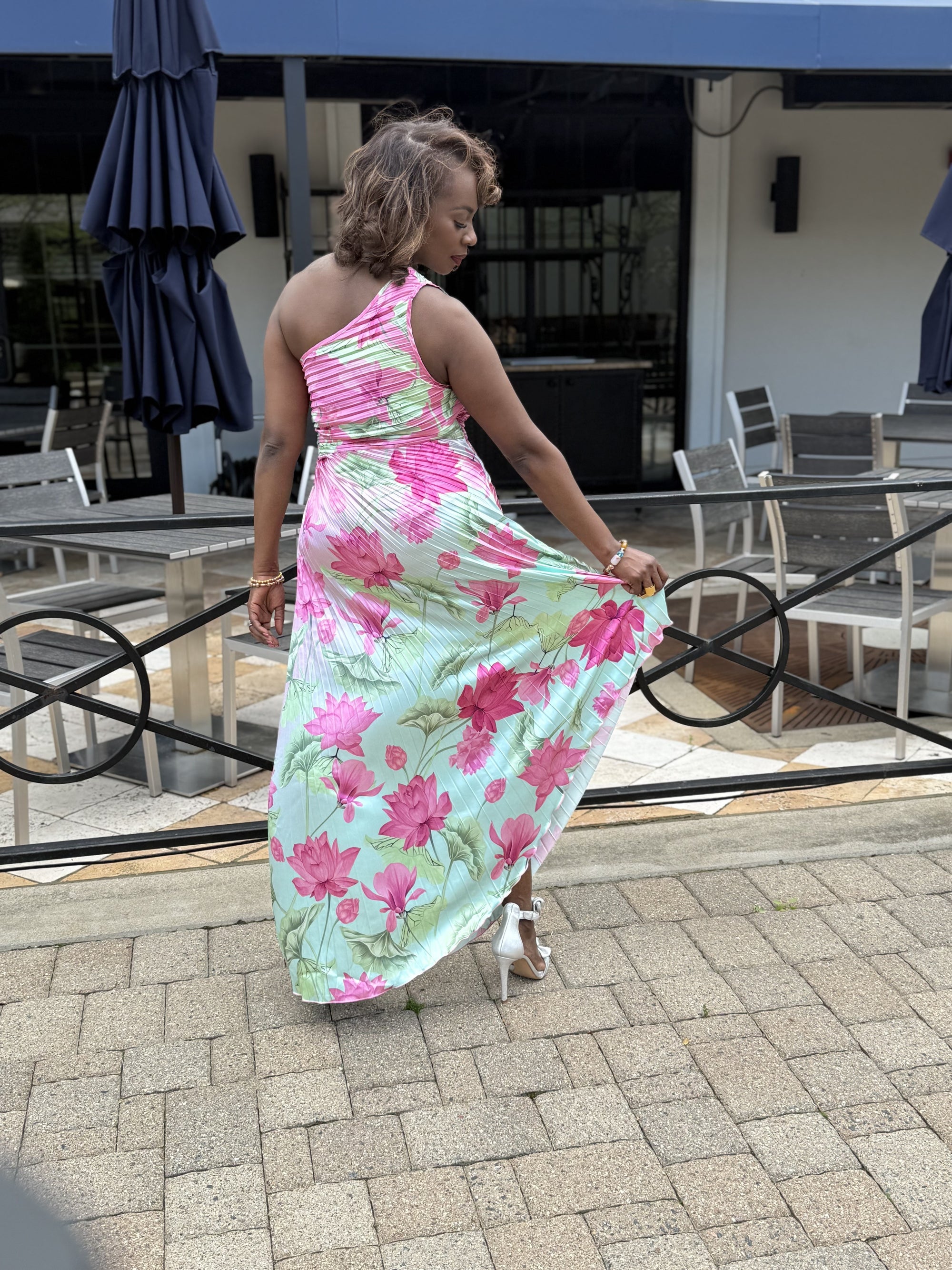 Maya G Floral Side Cutout Dress