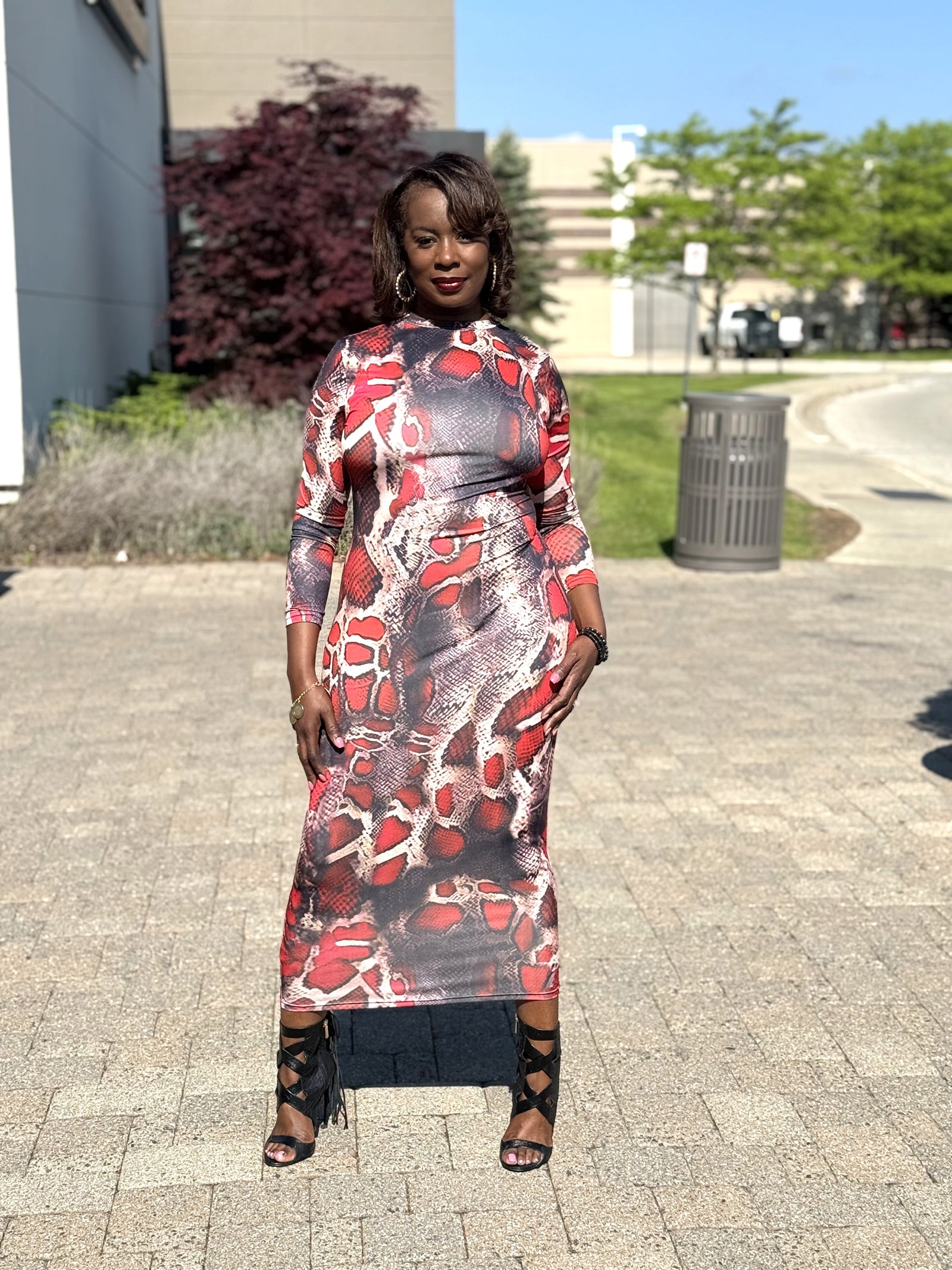 Tish Snake Print Bodycon Dress