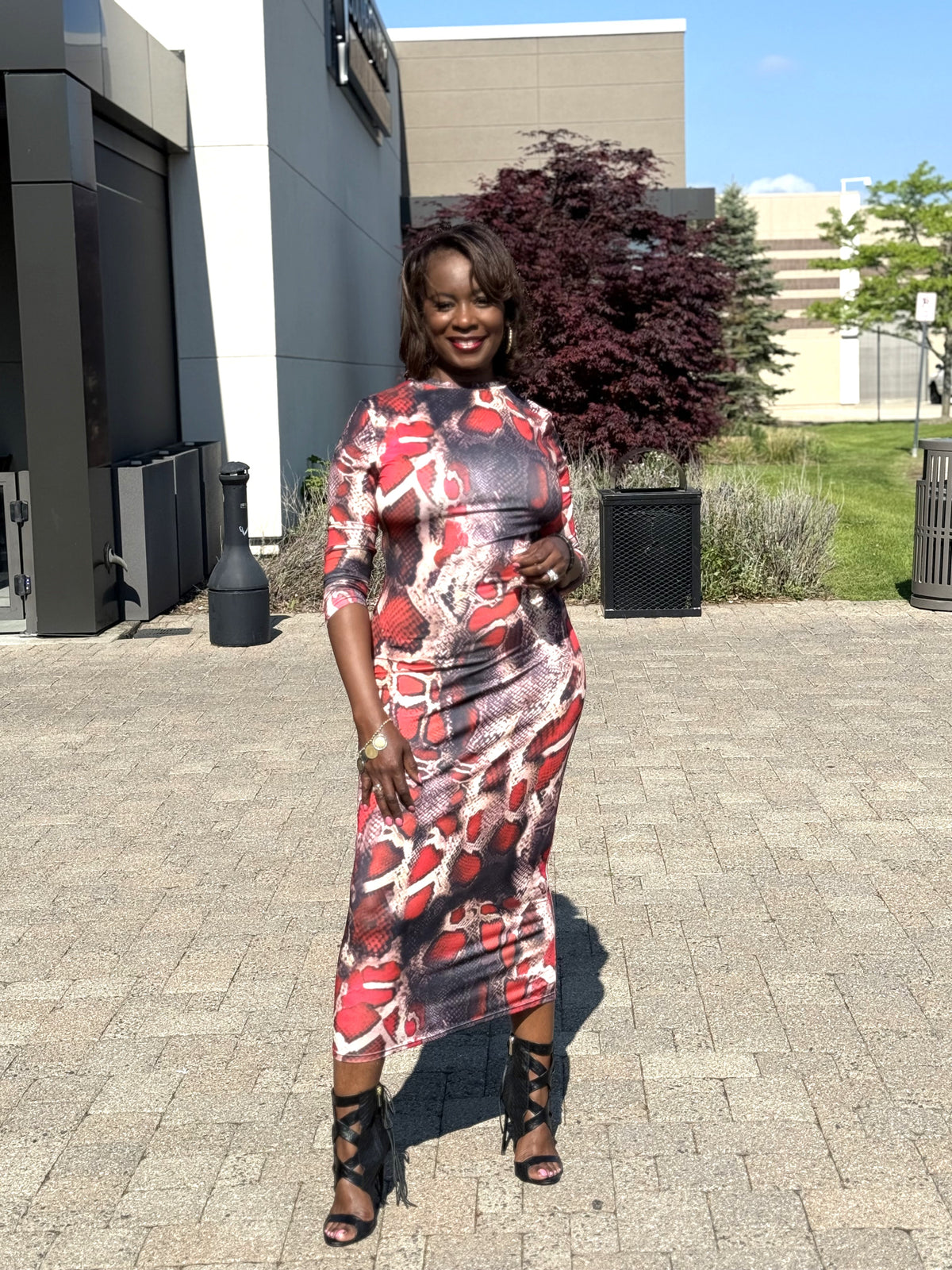 Tish Snake Print Bodycon Dress