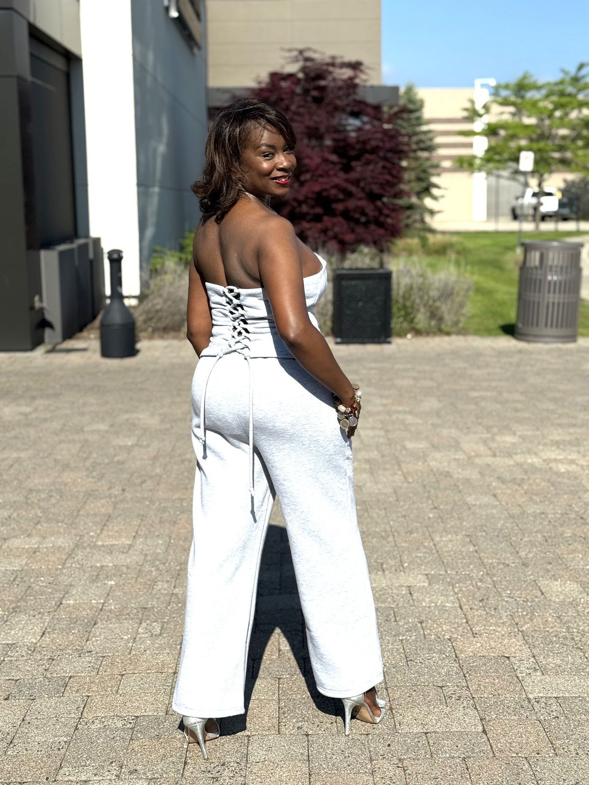 Oliva 2 Piece  Grey Jogging Set