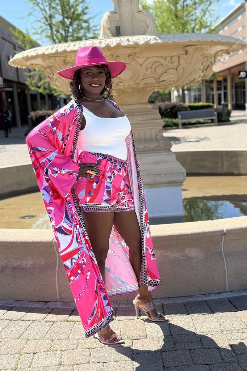 Pink Sass 2 PIECE Kimono Set $67.99