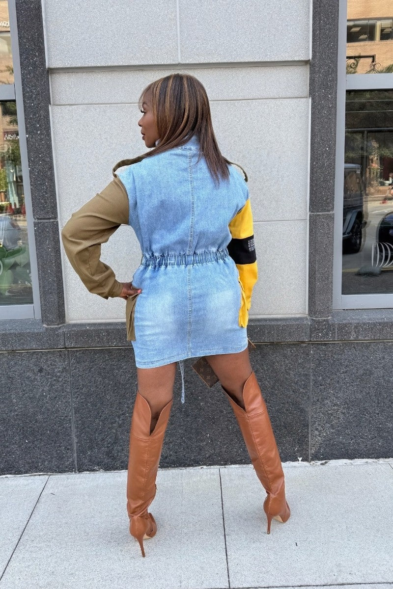 Get it Mini Denim Dress