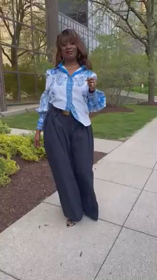 Sky Button Up Blouse