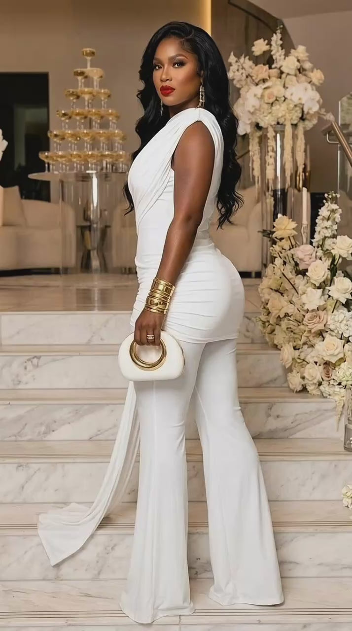 white sass jumpsuit