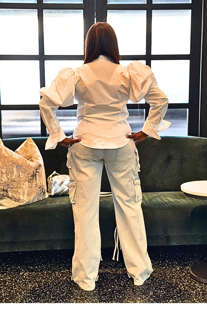 Glam White Blouse