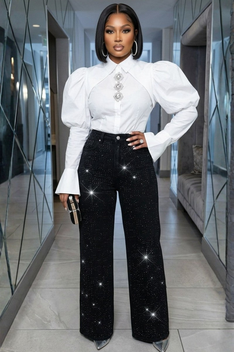 Glam White Blouse