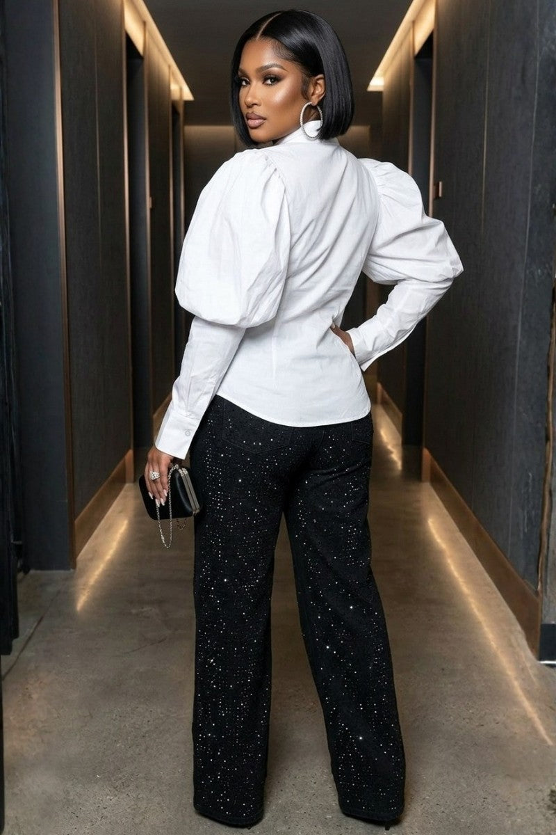 Glam White Blouse